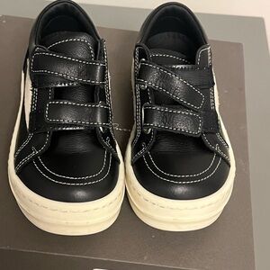 Kids Black Sneakers with Velcro Straps